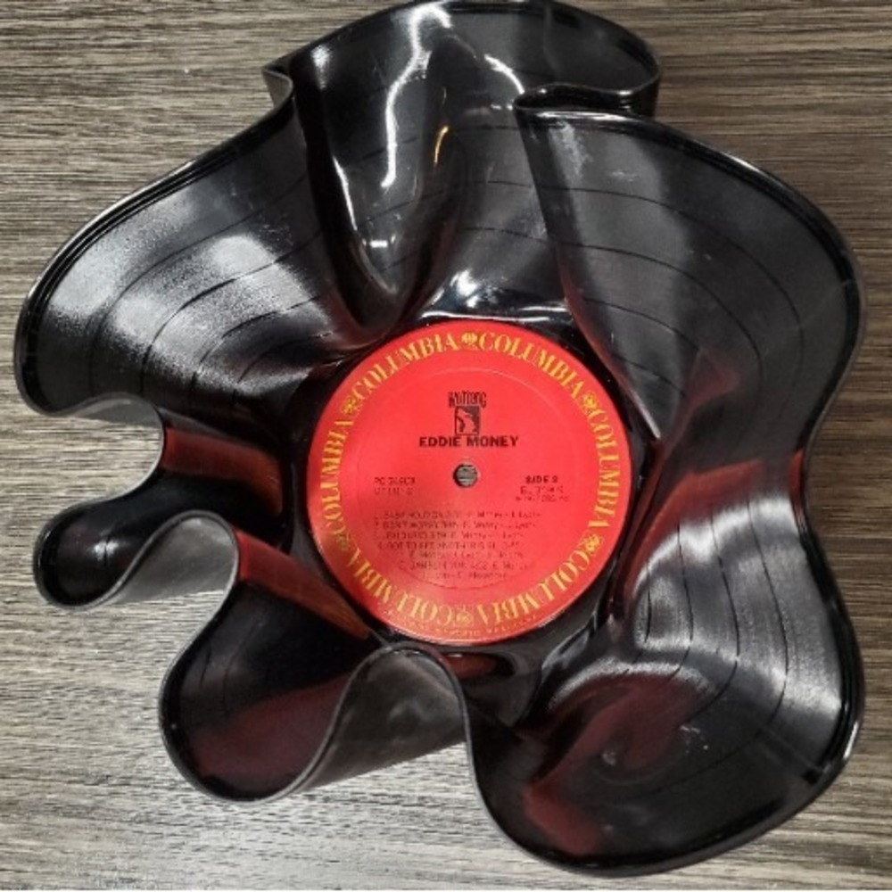 Eddie Money Self Titled Wavy Record Bowl Mancave Studio Music Decor Signed ML